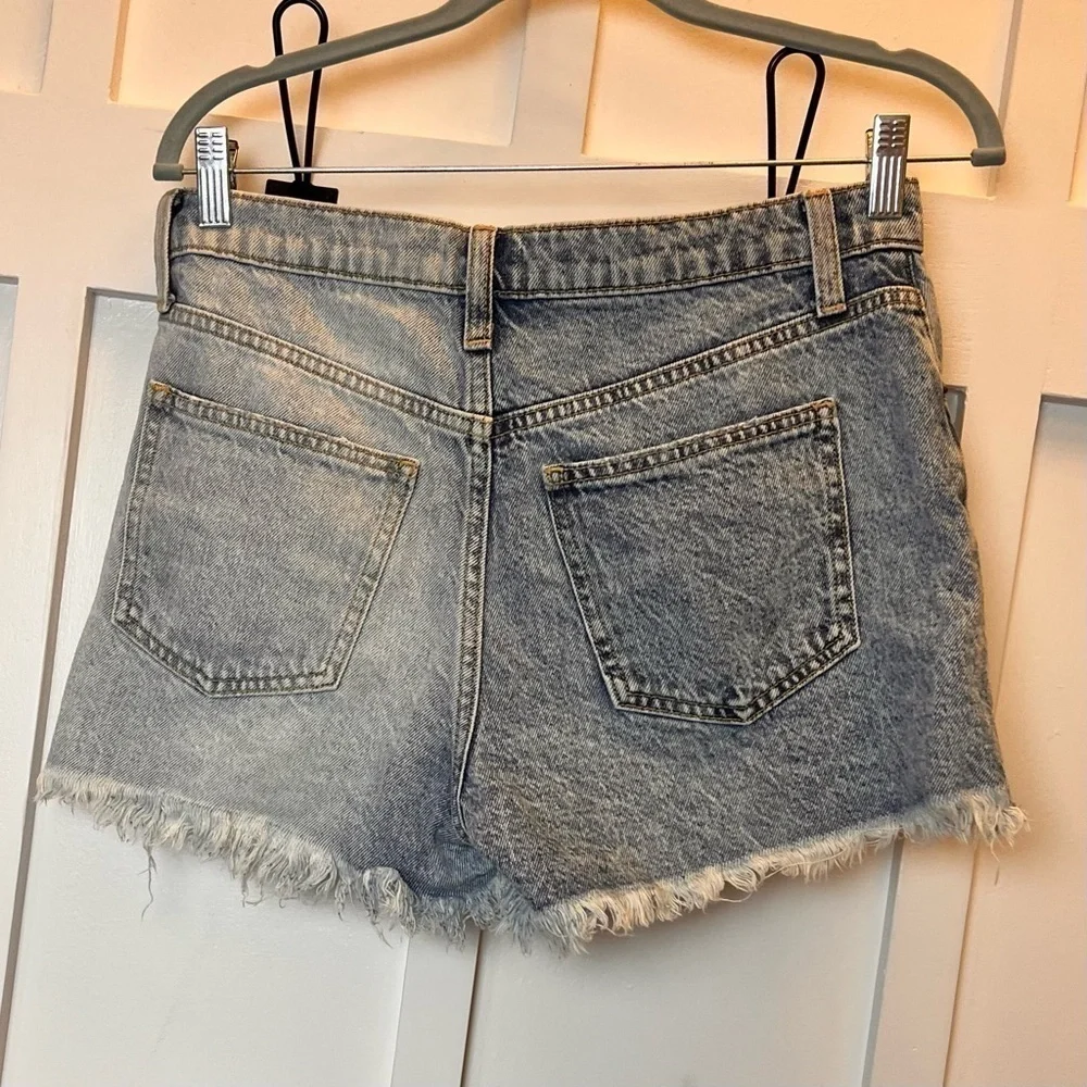 Vestique Shorts Jean Distressed Grunge Size 5 /W27 Raw Hem 90s Y2K Indie Western